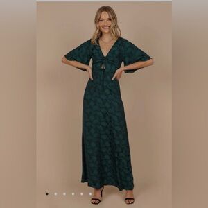 Petal & Pup Green Floral Maxi Dress